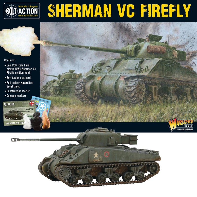 Warlord Games British Army Sherman Firefly Vc - 1:56 / 28mm Plastic Scale Model Tank for Bolt Action Highly Detailed World War 2 Miniatures - Image 1